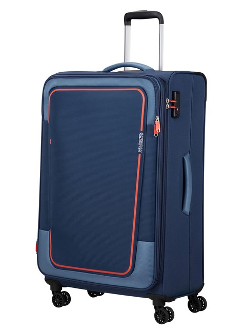 Walizka duża poszerzana American Tourister Pulsonic - combat navy