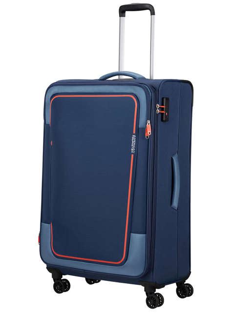 Walizka duża poszerzana American Tourister Pulsonic - combat navy