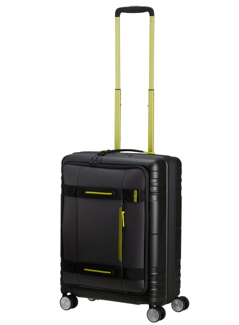 Walizka kabinowa American Tourister Hello Cabin Exp Coated - black / lime