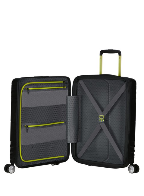 Walizka kabinowa American Tourister Hello Cabin Exp Coated - black / lime