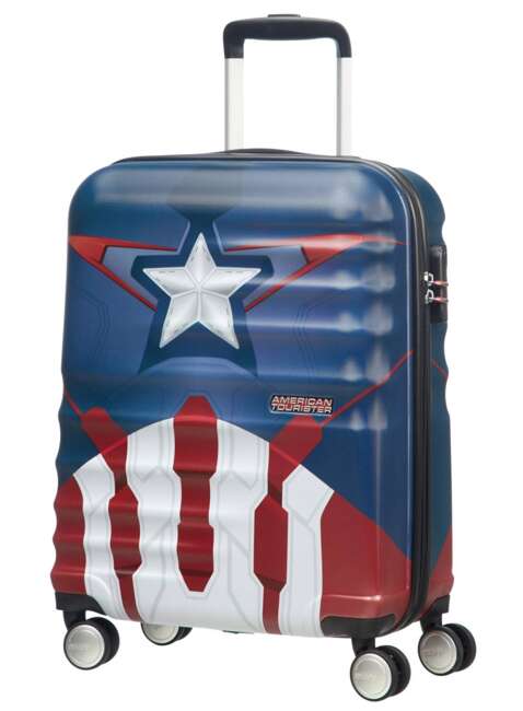 Walizka kabinowa American Tourister Wavebreaker Disney Marvel - Captain America close-up