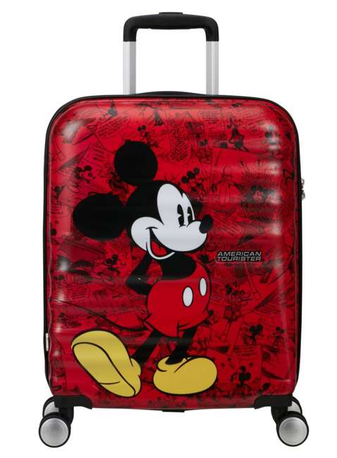 Walizka kabinowa American Tourister Wavebreaker Disney - Mickey comics red