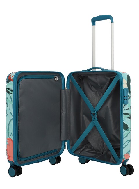 Walizka kabinowa Travelite Cruise Trolley S Print - turquoise lily