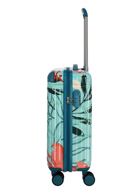 Walizka kabinowa Travelite Cruise Trolley S Print - turquoise lily