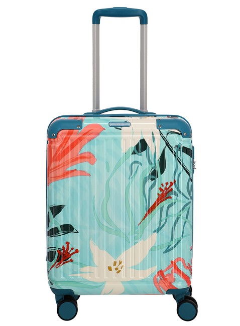 Walizka kabinowa Travelite Cruise Trolley S Print - turquoise lily