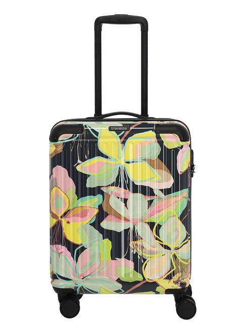 Walizka kabinowa Travelite Cruise Trolley S Print - yellow orchid