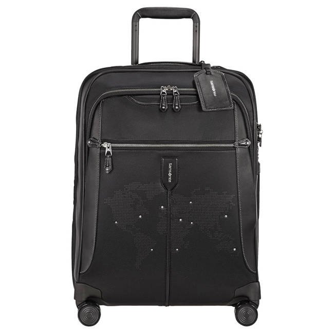 Walizka kabinowa poszerzana Samsonite Gallantis LTD Swarovski - crystal black