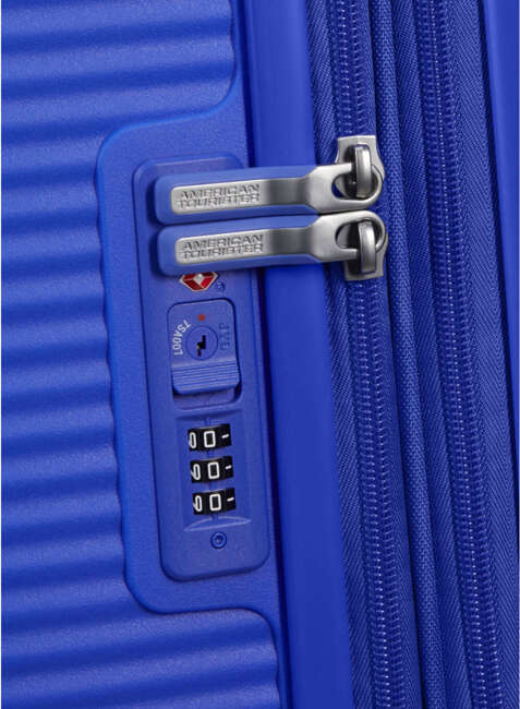 Walizka mała American Tourister Soundbox EXP - cobalt blue