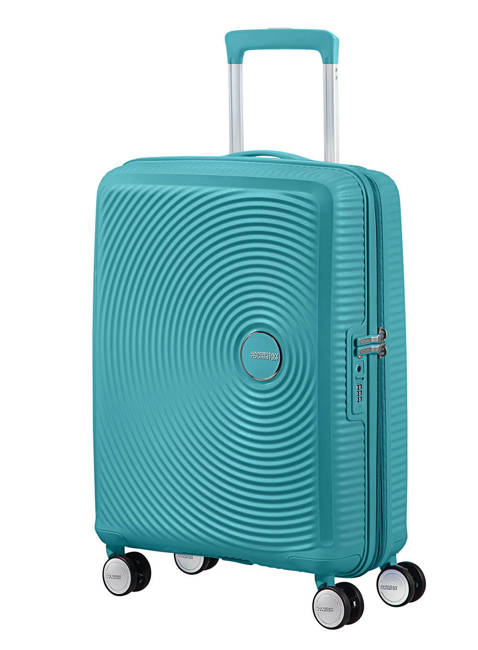 Walizka mała American Tourister Soundbox EXP - turquoise tonic