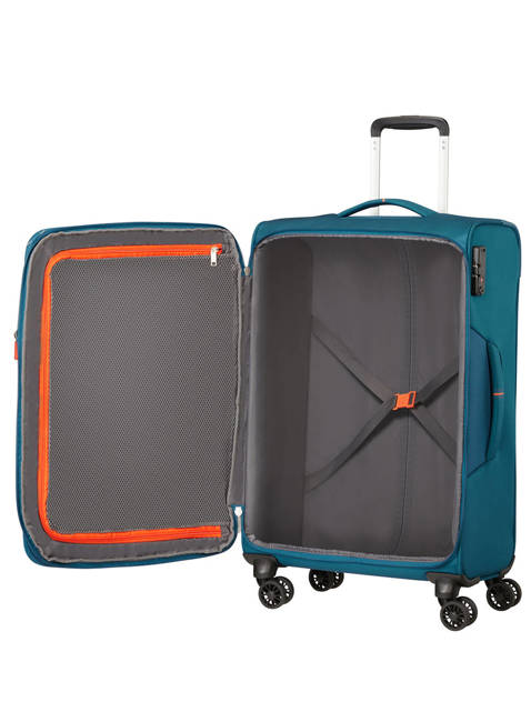 Walizka poszerzana średnia American Tourister Crosstrack - navy/orange