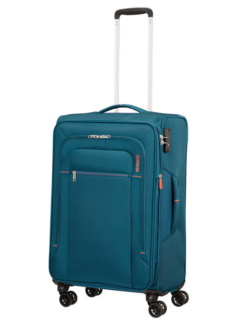 Walizka poszerzana średnia American Tourister Crosstrack - navy/orange