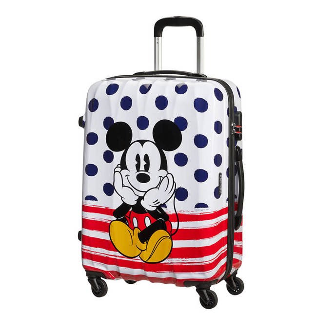 Walizka średnia American Tourister Disney Legends - Mickey Blue dots