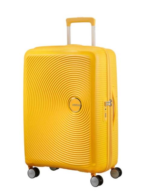 Walizka średnia American Tourister Soundbox EXP - golden yellow