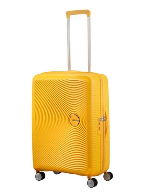 Walizka średnia American Tourister Soundbox EXP - golden yellow