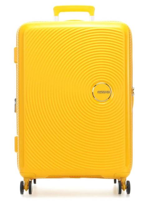 Walizka średnia American Tourister Soundbox EXP - golden yellow