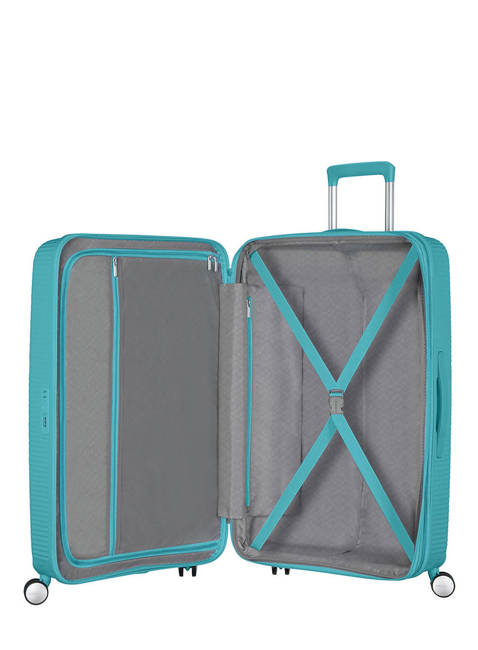 Walizka średnia American Tourister Soundbox EXP - turquoise tonic