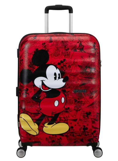 Walizka średnia American Tourister Wavebreaker Disney - Mickey comics red