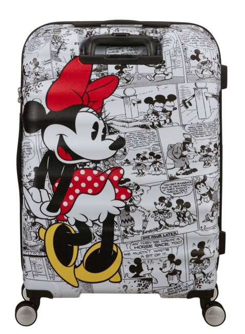 Walizka średnia American Tourister Wavebreaker Disney - Minnie comics white