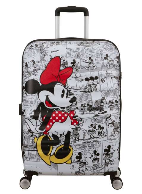 Walizka średnia American Tourister Wavebreaker Disney - Minnie comics white