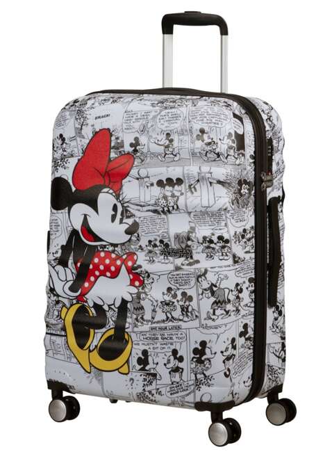 Walizka średnia American Tourister Wavebreaker Disney - Minnie comics white