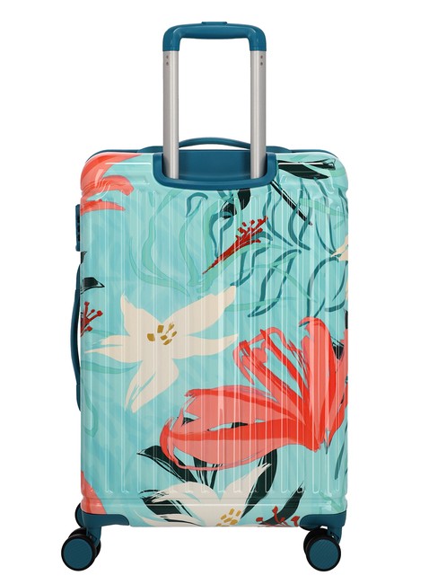 Walizka średnia Travelite Cruise Trolley M Print - turquoise lily