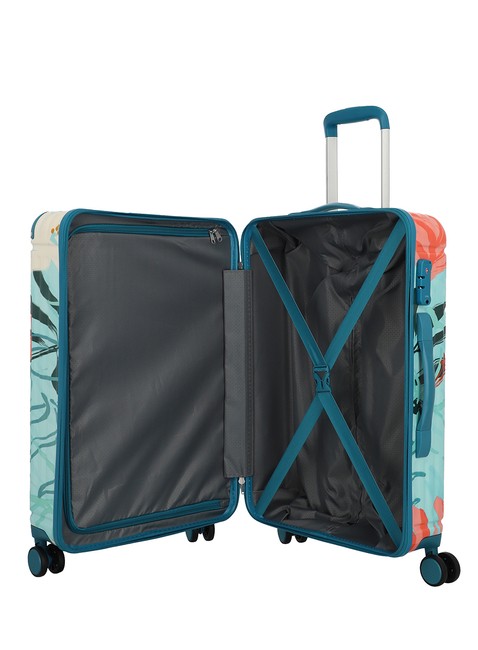 Walizka średnia Travelite Cruise Trolley M Print - turquoise lily