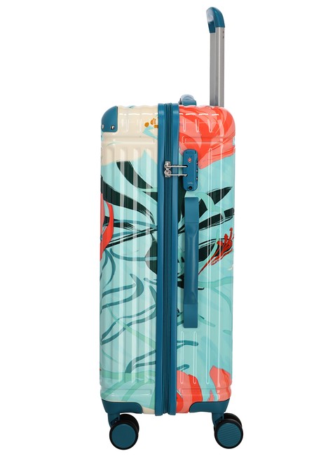 Walizka średnia Travelite Cruise Trolley M Print - turquoise lily