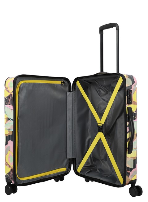 Walizka średnia Travelite Cruise Trolley M Print - yellow orchid