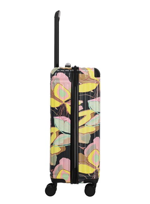 Walizka średnia Travelite Cruise Trolley M Print - yellow orchid