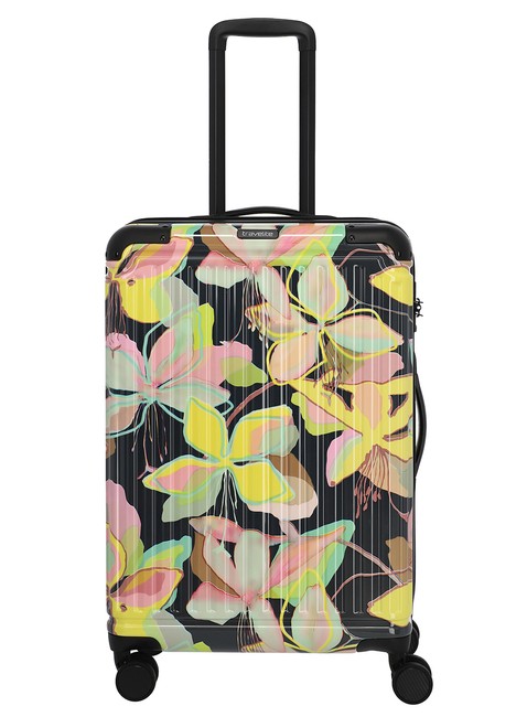 Walizka średnia Travelite Cruise Trolley M Print - yellow orchid