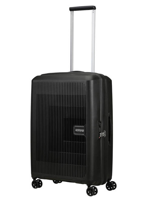 Walizka średnia poszerzana American Tourister AeroStep - black