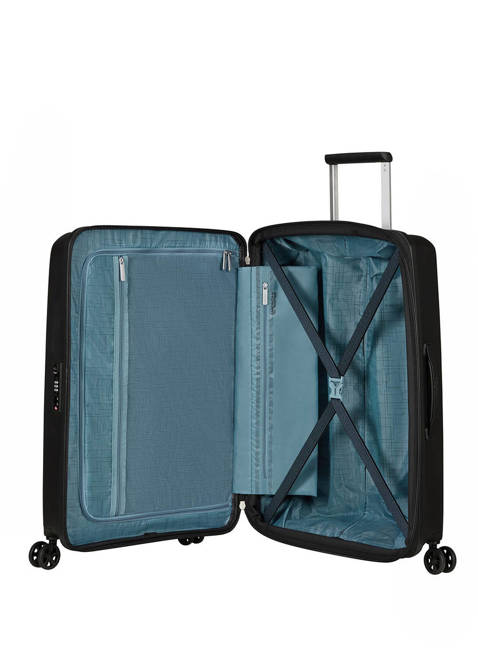 Walizka średnia poszerzana American Tourister AeroStep - black