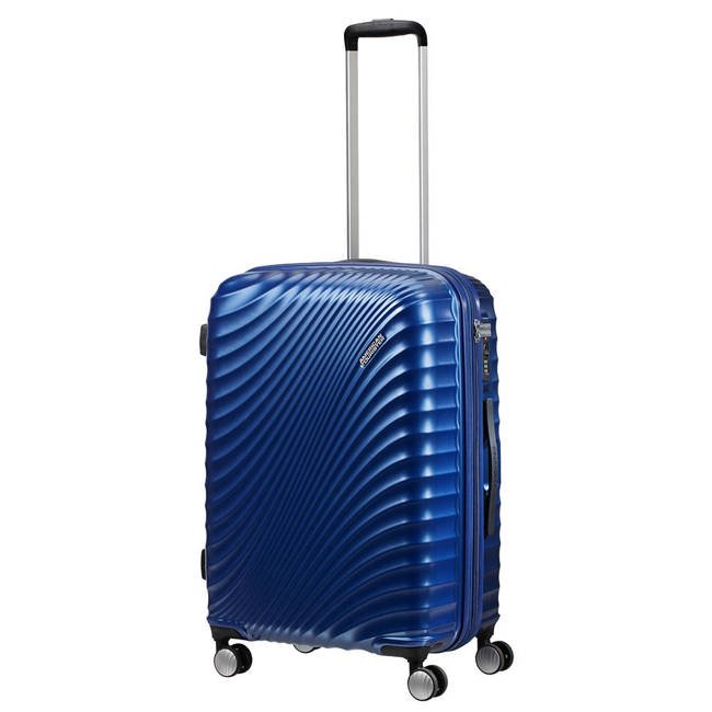 Walizka średnia poszerzana American Tourister Jetglam - metallic blue