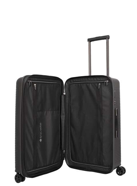 Walizka średnia poszerzana Travelite Roomer Trunk - black