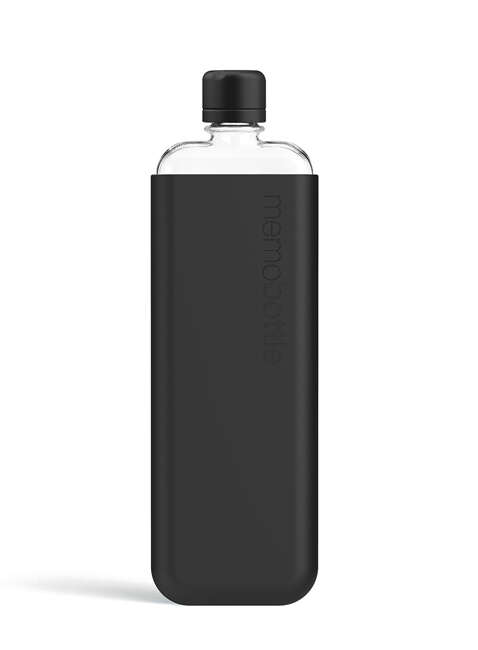 Wielorazowa butelka na wodę Memobottle Original Slim 450 ml - black ink