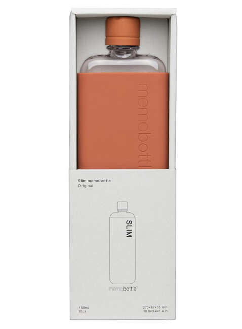 Wielorazowa butelka na wodę Memobottle Original Slim 450 ml - terracotta