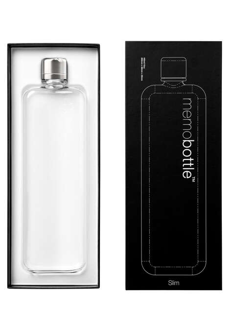 Wielorazowa butelka na wodę Memobottle Slim 450 ml - clear