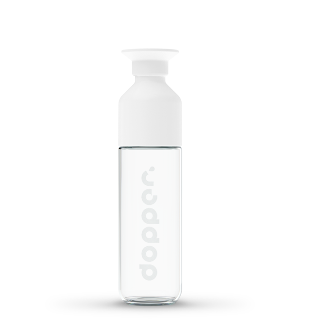 Wielorazowa szklana butelka Dopper Glass 400 ml - white