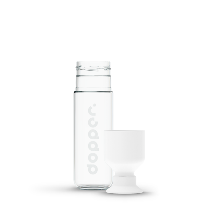 Wielorazowa szklana butelka Dopper Glass 400 ml - white