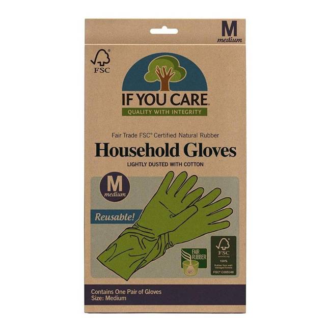 Wielorazowe rękawiczki lateksowe M If You Care - 1 para