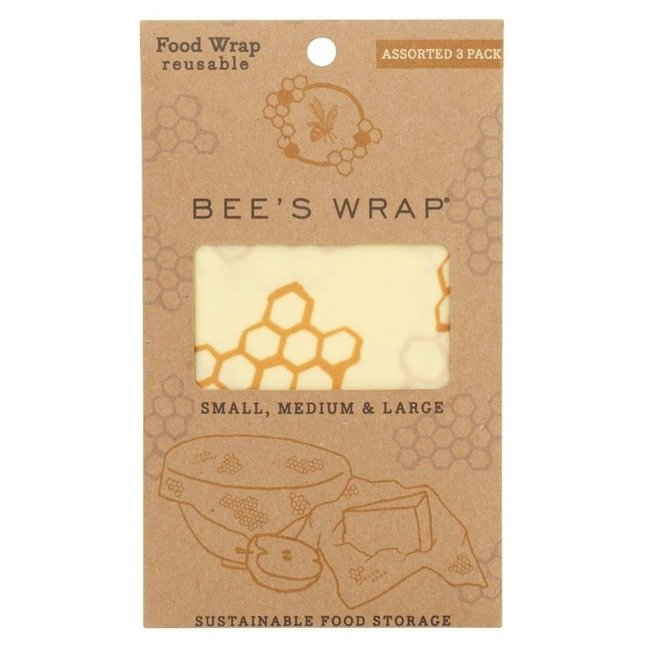 Woskowana organiczna bawełna do zawijania Bee's Wrap - 3 szt., różne rozmiary