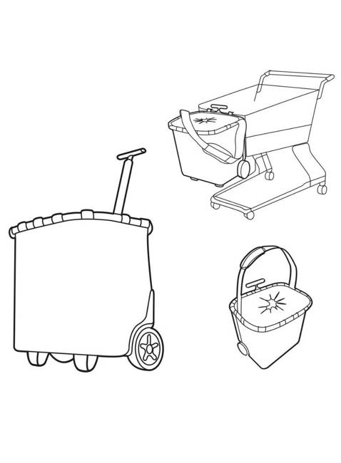 Wózek torba na zakupy Reisenthel Carrycruiser - frame / rhombus midnight gold