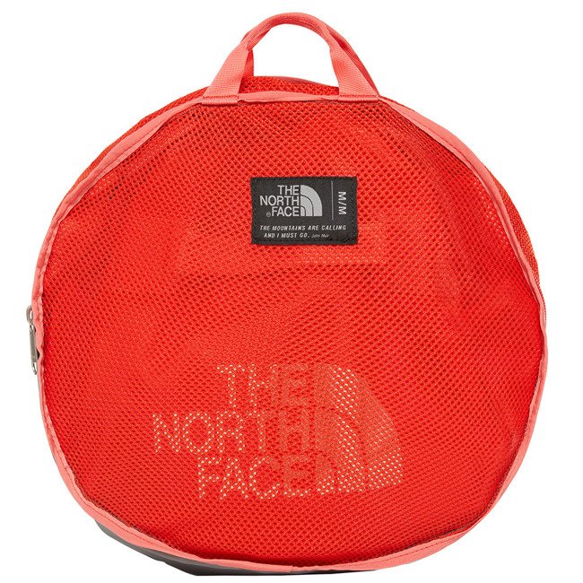 Wytrzymała torba podróżna The North Face Base Camp Duffel M NEjuicy red/spicy coral 