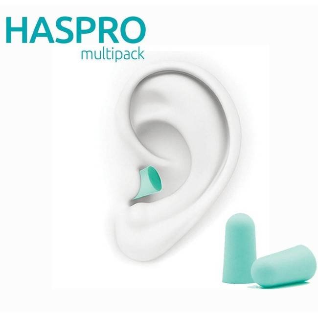 Zatyczki piankowe do uszu w tubie 50 par Haspro - mint