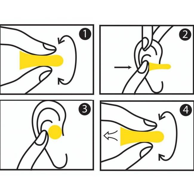 Zatyczki piankowe do uszu w tubie 50 par Haspro - yellow