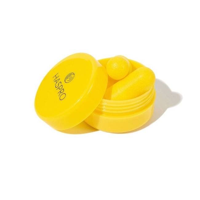 Zatyczki piankowe do uszu w tubie 50 par Haspro - yellow