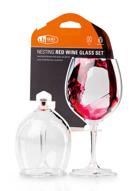 Zestaw 2 kieliszków GSI OUTDOORS Nesting Red Wine Glass Set