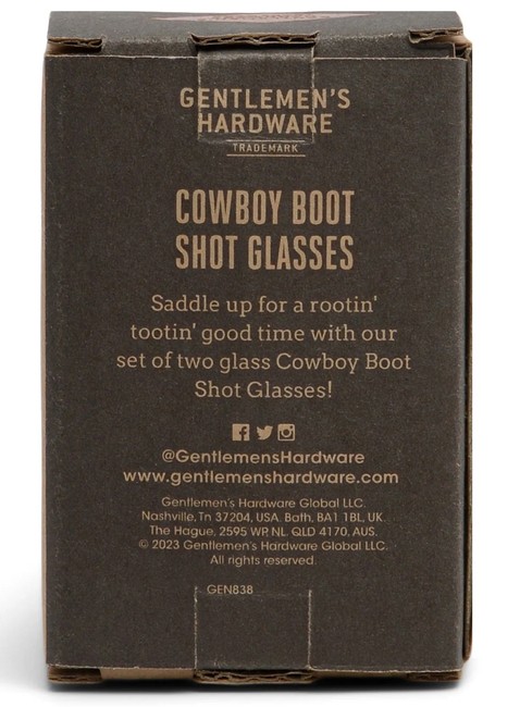 Zestaw 2 kieliszków Gentlemen's Hardware Cowboy Boot Shot Glasses