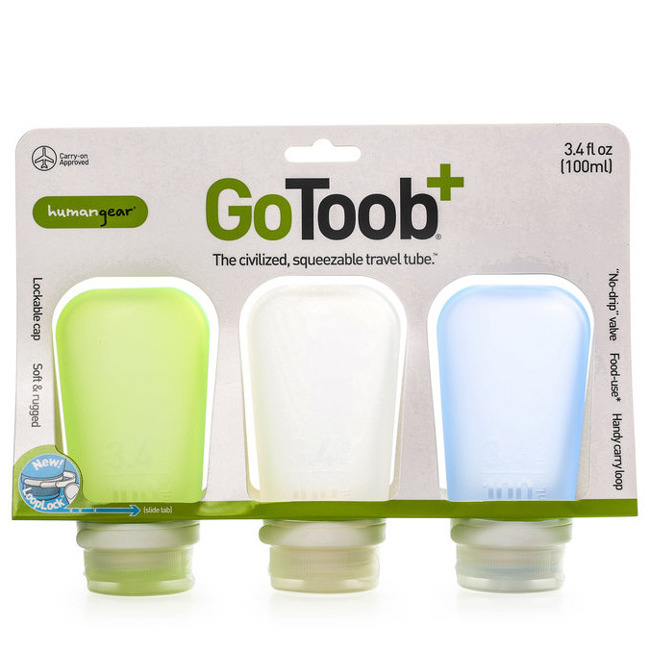 Zestaw 3 buteleczek podróżnych na płyny Humangear GoToob+ L 3-Pack