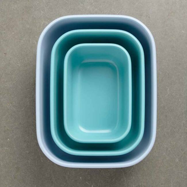 Zestaw 3 misek Mepal Multi Bowl Cirqula Rectangular (niskie) - nordic blue